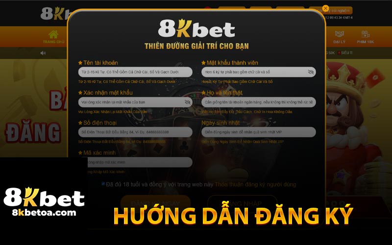 Hướng Dẫn Đăng Ký 8KBet